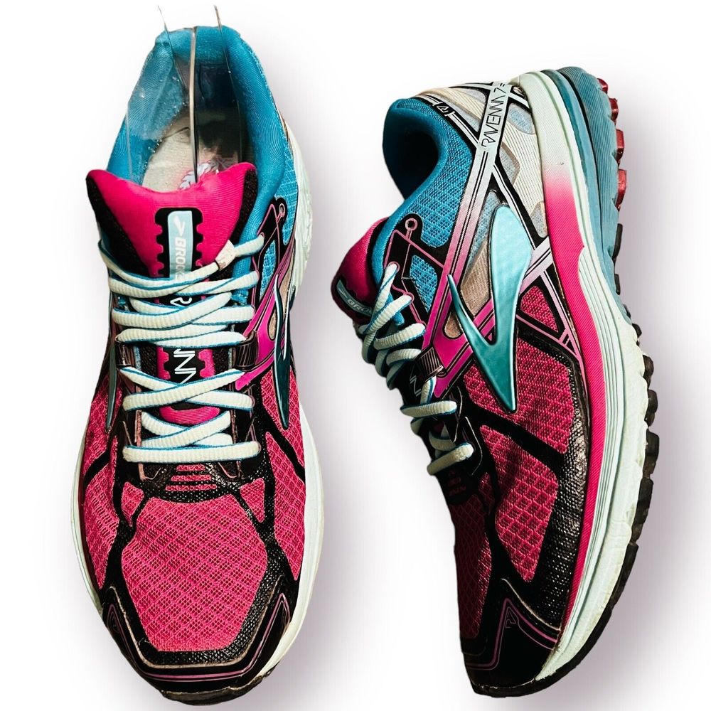 Brooks Ravenna Running Shoes 9 Women’s Athletic Pink Fuchsia Blue Sneakers